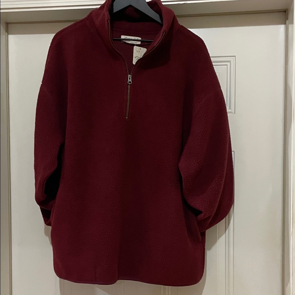 Free People Coco Faux Sherpa Pullover 
NWT Medium